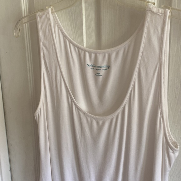 Soft Surroundings L white Cotton Tank top - Picture 5 of 5